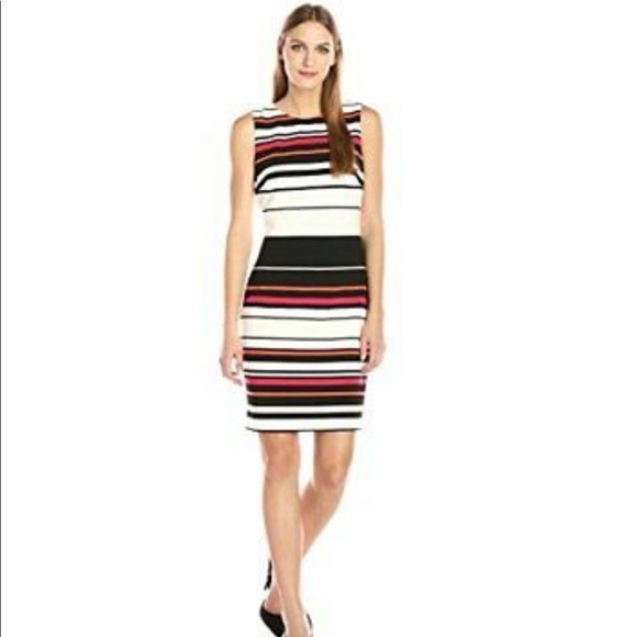 striped sheath dress